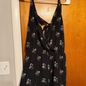 American Eagle Outfitters Black Floral Jumpsuit